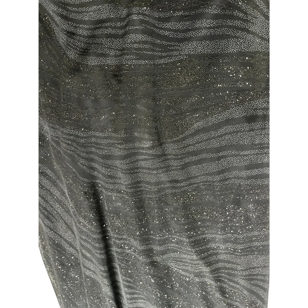 VTG FOREVER 21 Black Sparkle Cowl Neck Midi Dress Assymetric Hem S‎ Goth Y2K